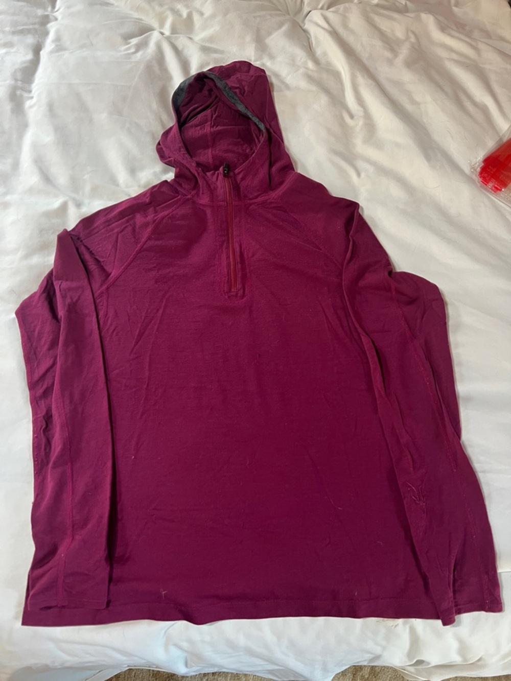 Women's Ibex Woolie Half-Zip Hooded Pullover, size Large